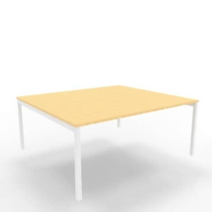 Bench piano Faggio 180x160xh.75 cm gamba a ponte in acciaio Bianco linea Practika P3 Quadrifoglio - ECBEC18-FA-I-0