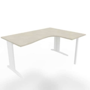 Scrivania angolare destra piano Grigio 160x120xh.75 cm gamba a L in acciaio Bianco linea Practika P1 ECSMT16D-CL-I-0