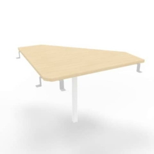 Raccordo 90° piano Rovere 84x84xh.75 cm gamba in acciaio Bianco per scrivanie Practika P3 Quadrifoglio ECRA9003-RK-I-0