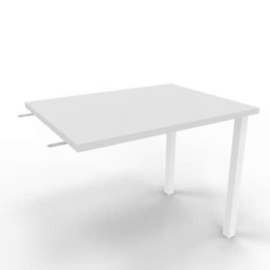 Dattilo scrivania sospeso piano Grigio 80x60xh.75 cm gamba sezione quadrata in acciaio Bianco Practika ECDM080-GR-I-0