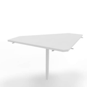 Raccordo 90° piano Bianco 84x84xh.75 cm gamba in acciaio Bianco per scrivanie Practika P4 Quadrifoglio ECRA9004-BA-I-0