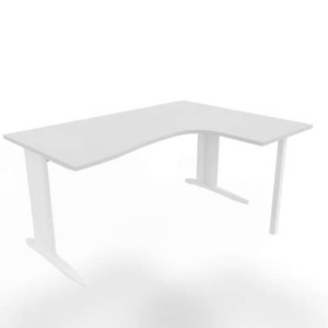 Scrivania angolare destra piano Grigio 160x120xh.75 cm gamba a L in acciaio Bianco linea Practika P1 ECSMT16D-GR-I-0