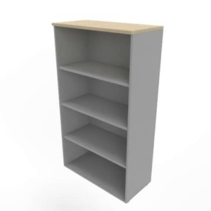 Armadio a giorno medio finitura Rovere scocca Argento 90x45xh.160 cm linea Practika Quadrifoglio - ECEL90G-RK-AA-0