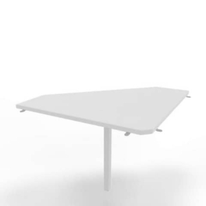 Raccordo 90° piano Bianco 84x84xh.75 cm gamba in acciaio Bianco per scrivanie Practika P1 Quadrifoglio ECRA9001-BA-I-0