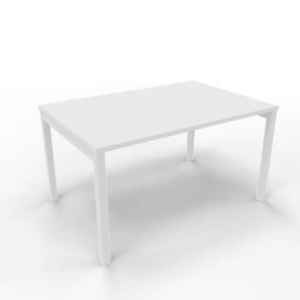 Scrivania piano Bianco 120x80xh.75 cm gamba a ponte in acciaio Bianco linea Practika P3 Quadrifoglio - ECSPT120-BA-I-0