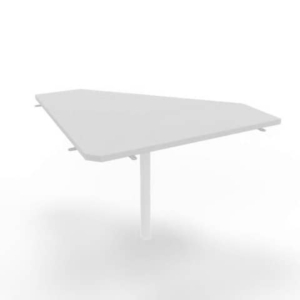 Raccordo 90° piano Grigio 84x84xh.75 cm gamba in acciaio Bianco per scrivanie Practika P4 Quadrifoglio ECRA9004-GR-I-0