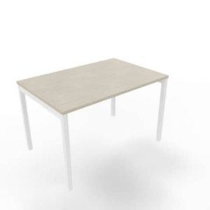 Scrivania piano cemento 120x80xh.75 cm gamba a ponte in acciaio Bianco linea Practika P3 Quadrifoglio - ECSPT120-CL-I-0