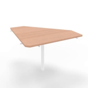 Raccordo 90° piano Noce canaletto 84x84xh.75 cm gamba in acciaio Bianco per scrivanie Practika P4 ECRA9004-NO-I-0