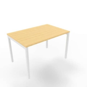 Scrivania piano Faggio 120x80xh.75 cm gamba a ponte in acciaio Bianco linea Practika P3 Quadrifoglio - ECSPT120-FA-I-0