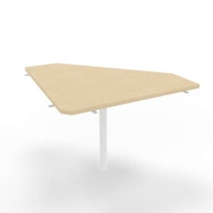 Raccordo 90° piano Rovere 84x84xh.75 cm gamba in acciaio Bianco per scrivanie Practika P4 Quadrifoglio ECRA9004-RK-I-0