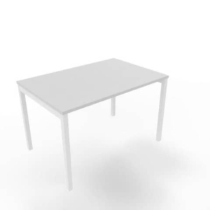 Scrivania piano Grigio 120x80xh.75 cm gamba a ponte in acciaio Bianco linea Practika P3 Quadrifoglio - ECSPT120-GR-I-0