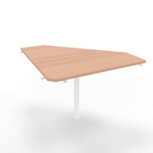 Raccordo 90° piano Noce canaletto 84x84xh.75 cm gamba in acciaio Bianco per scrivanie Practika P1 ECRA9001-NO-I-0