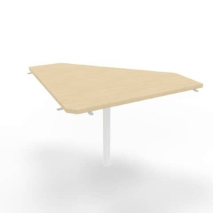 Raccordo 90° piano Rovere 84x84xh.75 cm gamba in acciaio Bianco per scrivanie Practika P1 Quadrifoglio ECRA9001-RK-I-0