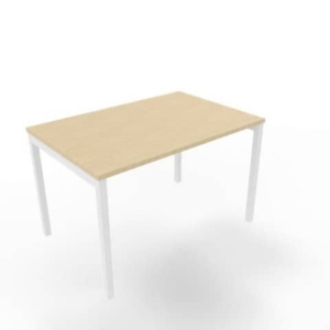 Scrivania piano Rovere 120x80xh.75 cm gamba a ponte in acciaio Bianco linea Practika P3 Quadrifoglio - ECSPT120-RK-I-0