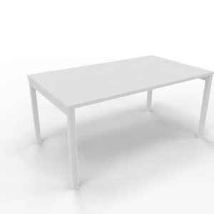 Scrivania piano Bianco 140x80xh.75 cm gamba a ponte in acciaio Bianco linea Practika P3 Quadrifoglio - ECSPT140-BA-I-0
