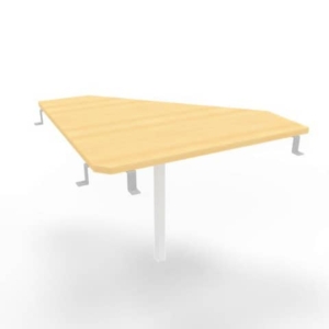 Raccordo 90° piano Faggio 84x84xh.75 cm gamba in acciaio Bianco per scrivanie Practika P3 Quadrifoglio ECRA9003-FA-I-0