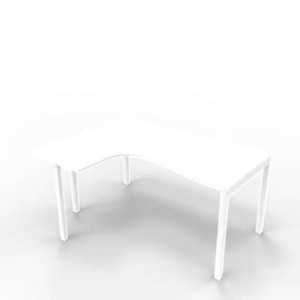 Scrivania angolare sinistra piano Bianco 160x120xh.75 cm gamba a ponte in acciaio Bianco linea Practika P3 - ECSPT16S-BA-I-0