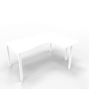 Scrivania angolare destra piano Bianco 160x120xh.75 cm gamba a ponte in acciaio Bianco linea Practika P3 - ECSPT16D-BA-I-0