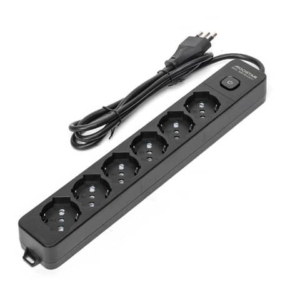 Multipresa con interruttore 16A - cavo 1,5 m - Nero Aigostar a 6 vie P40 282363-0