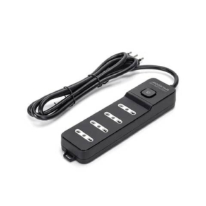 Multipresa bassa a 4 vie P17/P11 con interruttore 16A - cavo 1,5 m Aigostar Nero - 281915-0