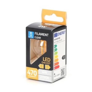 Lampadina a filamento LED luce calda 4W G45 - E27 - 470 lumen Aigostar ø45xh.73mm - B10106AM9-0