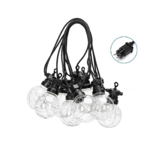 Catena luminosa LED a basso voltaggio per esterni 8 metri luce calda Aigostar 10 sfere trasp. con minilucciole-0