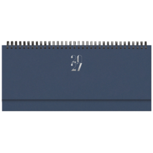 Planning settimanale 2027 con spirale formato 28,8 x 11,7 cm copertina Blu gommata - 27-430FT-C10