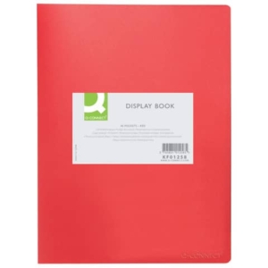 Portalistini in polipropilene con 40 tasche Q-Connect formato A4 - rosso opaco - KF01258 - LoveOffice