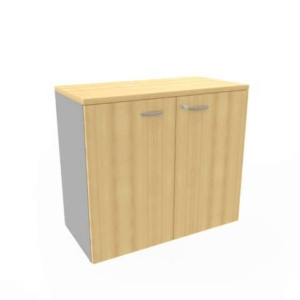 Armadio basso con ante battenti faggio scocca trama antracite 90x45xH.81