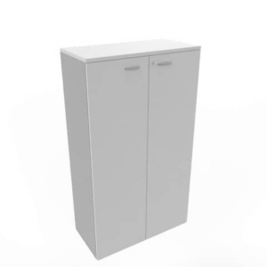 Armadio medio con ante battenti grigio scocca trama antracite 90x45xH.160 cm Practika Quadrifoglio - ECEL90L-GR-TA-GR - LoveOffice