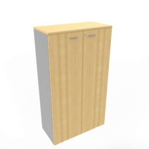Armadio medio con ante battenti faggio scocca trama antracite 90x45xH.160 cm Practika Quadrifoglio - ECEL90L-FA-TA-FA - LoveOffice