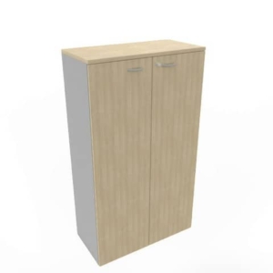 Armadio medio con ante battenti rovere scocca trama antracite 90x45xH.160 cm Practika Quadrifoglio - ECEL90L-RK-TA-RK - LoveOffice