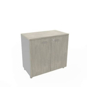 Armadio basso altezza scrivania ante cemento scocca antracite 80x45xH.73 cm Practika Quadrifoglio - ECEB80B-CL-TA-CL - LoveOffice