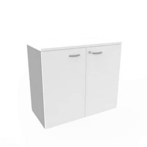 Armadio basso con ante battenti bianche scocca trama antracite 90x45xH.81