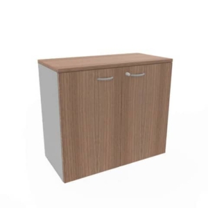 Armadio basso con ante noce canaletto scocca trama antracite 90x45xH.81