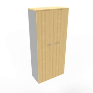 Armadio alto con ante basse faggio scocca trama antracite 90x45xH.200 cm Practika Quadrifoglio - ECEB90S-FA-TA-FA - LoveOffice