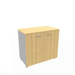 Armadio basso altezza scrivania ante faggio scocca antracite 80x45xH.73 cm Practika Quadrifoglio - ECEB80B-FA-TA-FA - LoveOffice