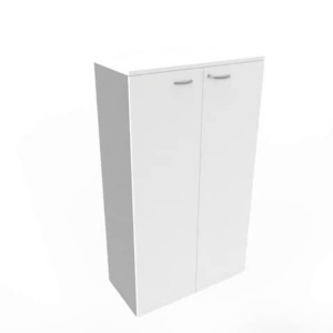 Armadio medio con ante battenti bianche scocca trama antracite 90x45xH.160 cm Practika Quadrifoglio - ECEL90L-BA-TA-BA - LoveOffice