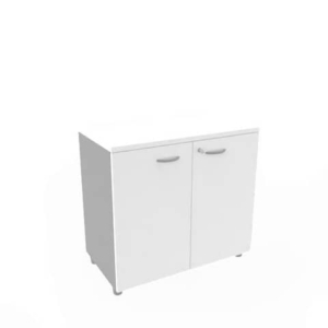 Armadio basso altezza scrivania ante bianco scocca antracite 80x45xH.73 cm Practika Quadrifoglio - ECEB80B-BA-TA-BA - LoveOffice