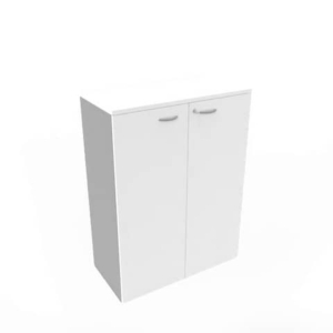 Armadio medio con ante battenti bianche scocca trama antracite 90x45xH.123