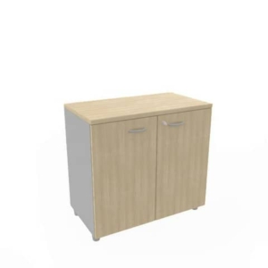 Armadio basso altezza scrivania ante rovere scocca antracite 80x45xH.73 cm Practika Quadrifoglio - ECEB80B-RK-TA-RK - LoveOffice