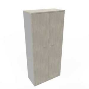 Armadio alto con ante battenti cemento scocca trama antracite 90x45xH.200 cm Practika Quadrifoglio - ECES90S-CL-TA-CL - LoveOffice