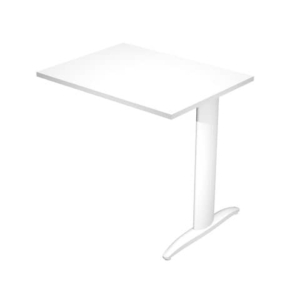 Allungo diretto con fianco metal a T 80x60xH.72 cm bianco Presto gamba bianco opaco 9010 - ALL-PRM-3-AN - LoveOffice