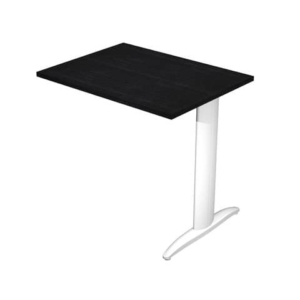 Allungo diretto con fianco metal a T 80x60xH.72 cm nero venato frassino Presto gamba bianco opaco 9010 - - LoveOffice