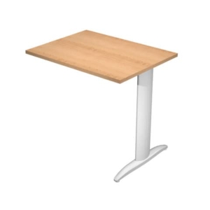 Allungo diretto con fianco metal a T 80x60xH.72 cm faggio Presto gamba grigio alluminio 9006 - ALL-PRM-6-AA - LoveOffice