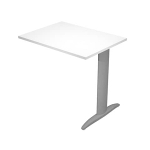 Allungo diretto con fianco metal a T 80x60xH.72 cm bianco Presto gamba antracite opaco 7016 - ALL-PRM-3-AF - LoveOffice