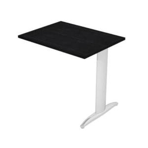 Allungo diretto con fianco metal a T 80x60xH.72 cm nero venato frassino Presto gamba verniciata effetto cromato - LoveOffice