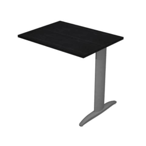 Allungo diretto con fianco metal a T 80x60xH.72 cm nero venato frassino Presto gamba antracite opaco 7016 - - LoveOffice