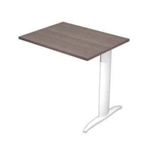 Allungo diretto con fianco metal a T 80x60xH.72 cm frassino toscano Presto gamba bianco opaco 9010 - ALL-PRM-F-AN - LoveOffice