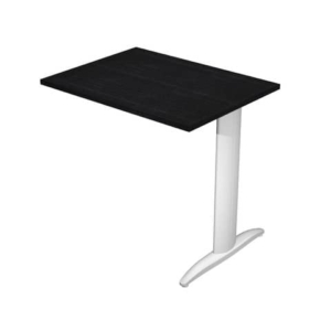 Allungo diretto con fianco metal a T 80x60xH.72 cm nero venato frassino Presto gamba grigio alluminio 9006 - - LoveOffice